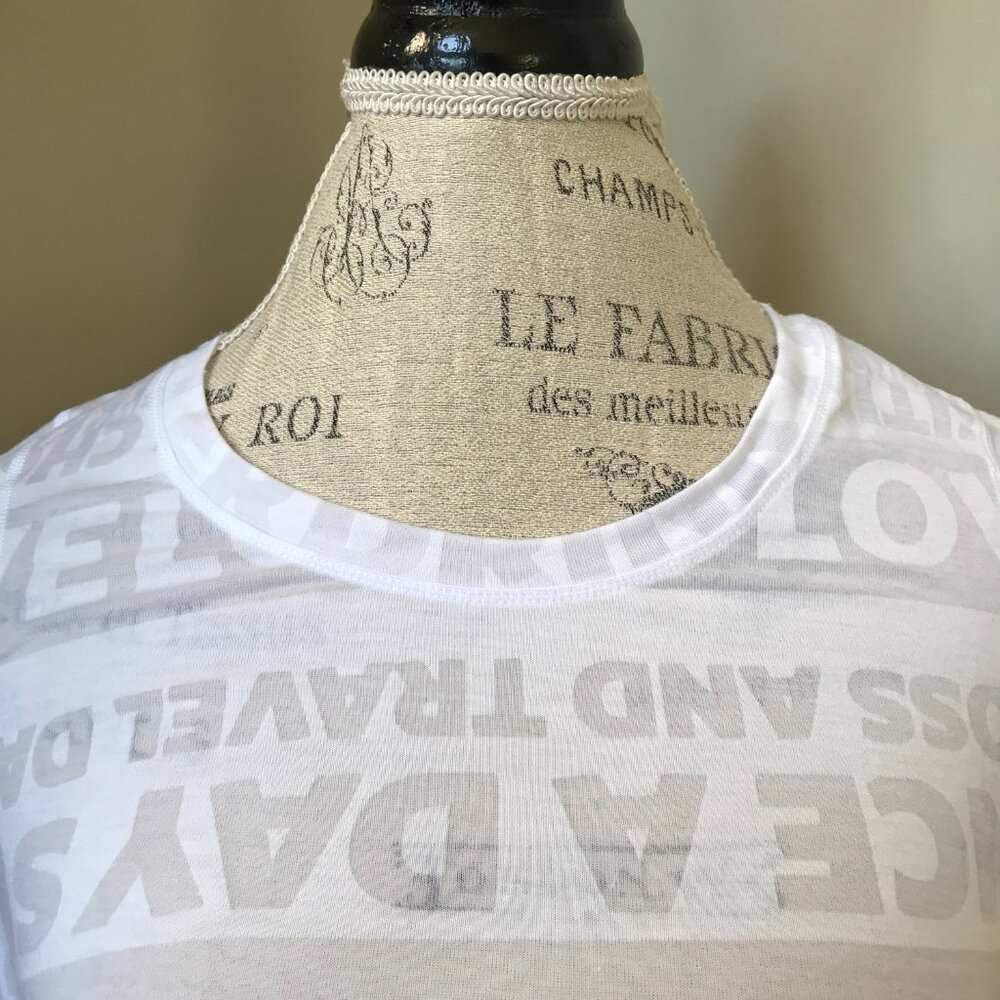 Lululemon Daily Practice Burnout Shirt Top Womens Small White Crew Neck Stretch - Picture 6 of 10